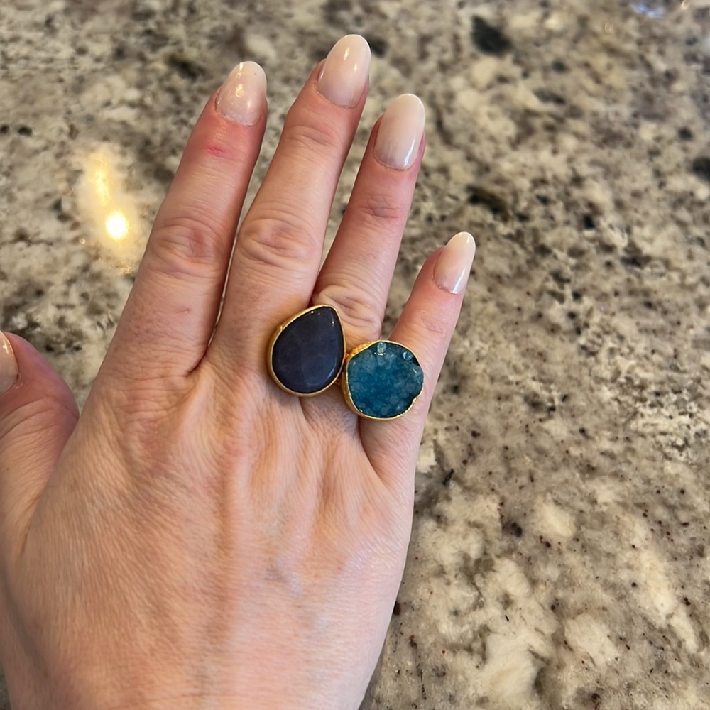 Gemstone ring - Adjustable sizing - Picture 3 of 4